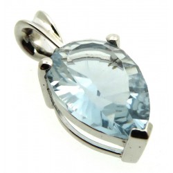 Siberian Aquamarine Quartz Sterling Silver Pendant 05